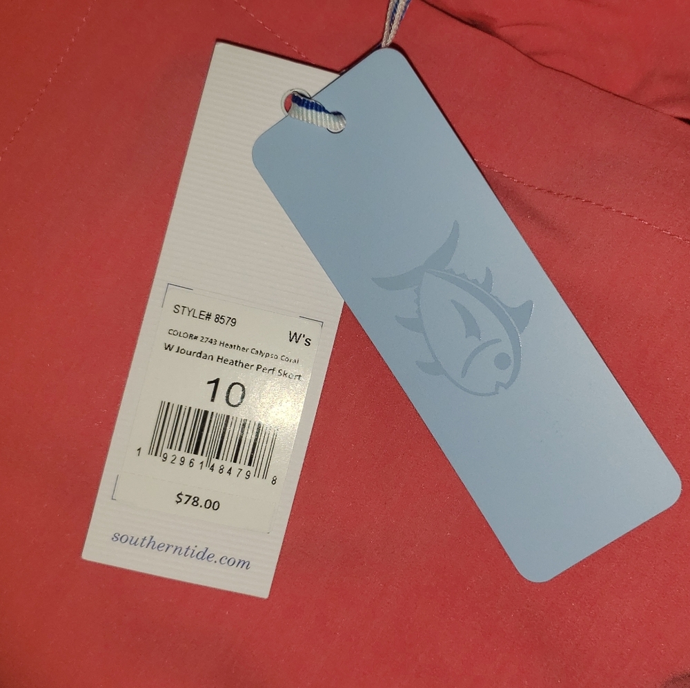 NEW Southern Tide Size 10  Heather Calypso Coral Jourdan Wrap Skort - Picture 6 of 7